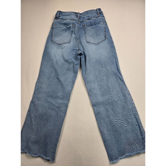 A Loves A Womens Wide-Leg High-Rise Frayed Hem Denim Jeans Size 29 - Picture 4 of 6